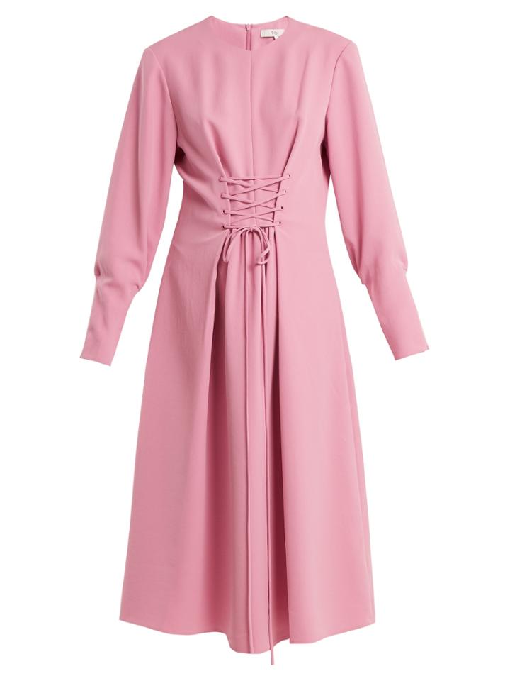 Tibi Lace-up Crepe Dress