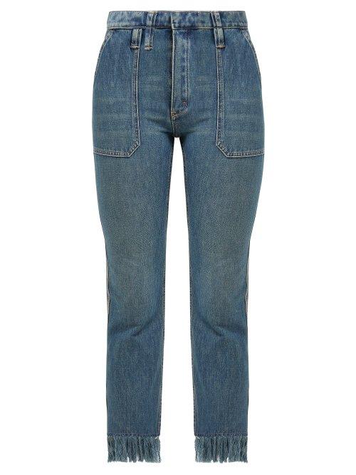 Matchesfashion.com Chlo - Frayed Hem Cropped Jeans - Womens - Denim