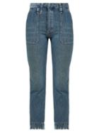 Matchesfashion.com Chlo - Frayed Hem Cropped Jeans - Womens - Denim