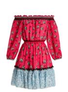Mary Katrantzou Piquet Off-the-shoulder Fil Coup Mini Dress