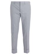 Prada Mini Check Large-cuff Trousers