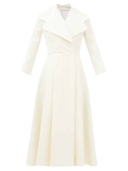 Emilia Wickstead - Angy Notch-lapel Faille Dress - Womens - Ivory