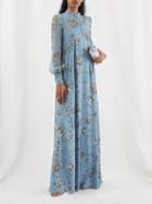 Erdem - Justine Floral-print Georgette Maxi Dress - Womens - Blue Multi