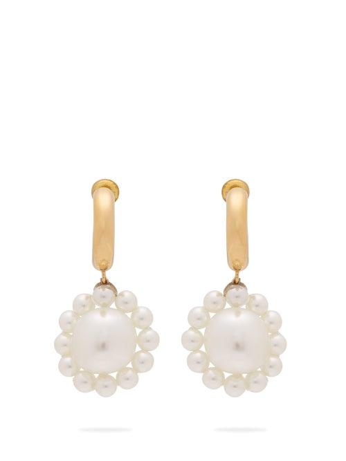 Matchesfashion.com Simone Rocha - Daisy Faux Pearl Drop Earrings - Womens - Pearl