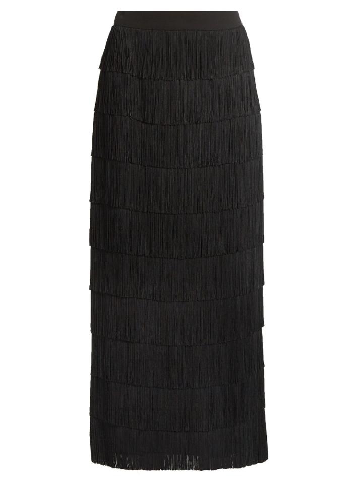 Stella Mccartney Fringed Silk-crepe Skirt