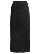 Stella Mccartney Fringed Silk-crepe Skirt