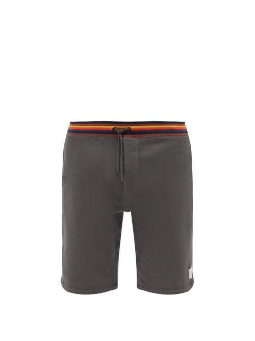 Mens Basics Paul Smith - Artist-stripe Jersey Shorts - Mens - Grey