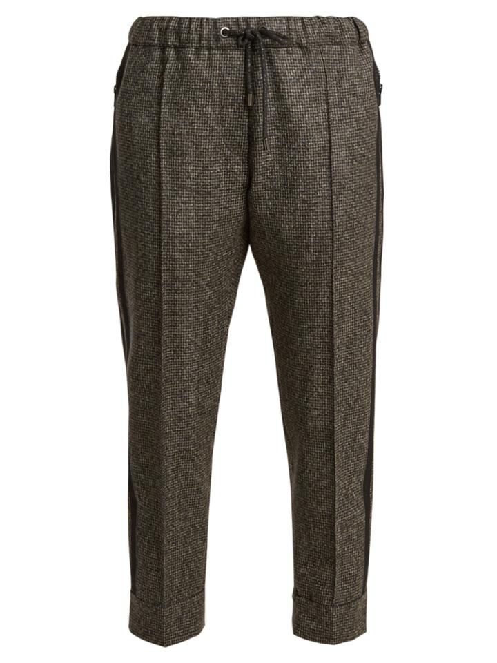 Brunello Cucinelli Hound's-tooth Checked Virgin-wool Trousers