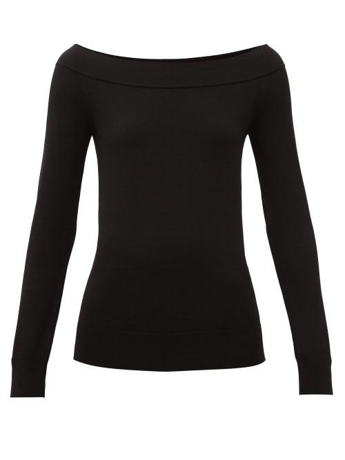 Matchesfashion.com Dolce & Gabbana - Off-the-shoulder Stretch-scuba Top - Womens - Black