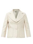 Matchesfashion.com Gucci - Gg Lurex-jacquard Cropped Wool-blend Jacket - Womens - Ivory