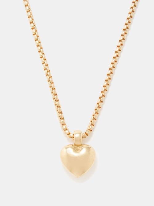 Laura Lombardi - Chiara 14kt Gold-plated Heart Necklace - Womens - Yellow Gold