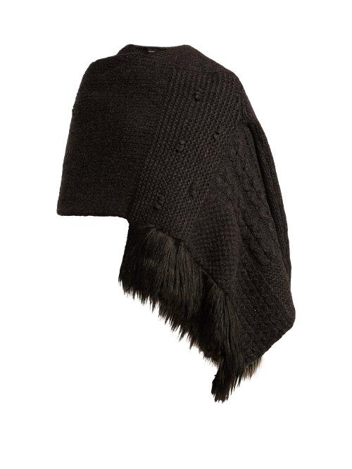 Matchesfashion.com Simone Rocha - Patchwork Knit Wool Blend Scarf Cardigan - Womens - Dark Grey