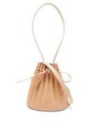 Matchesfashion.com Mansur Gavriel - Pleated Mini Leather Bucket Bag - Womens - Beige