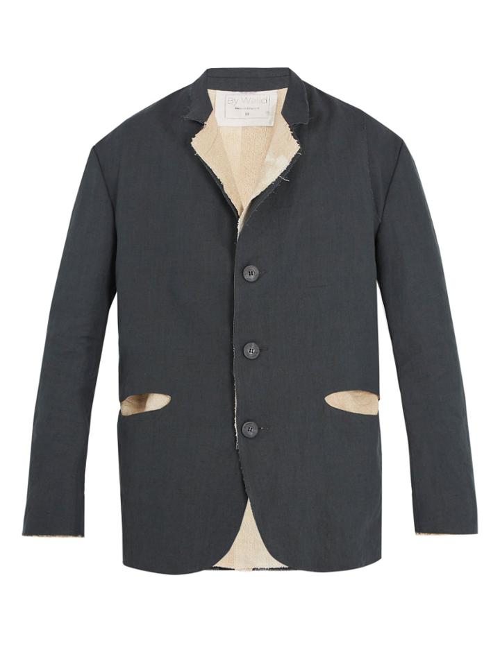 By Walid Exposed-seam Linen-blend Jacket