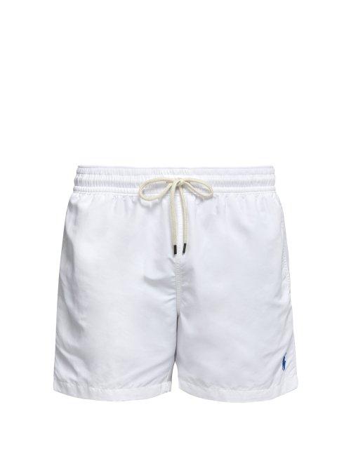 Matchesfashion.com Polo Ralph Lauren - Logo Embroidered Swim Shorts - Mens - White