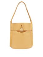 Matchesfashion.com Chlo - Aby Large Logo-embossed Leather Bucket Bag - Womens - Beige