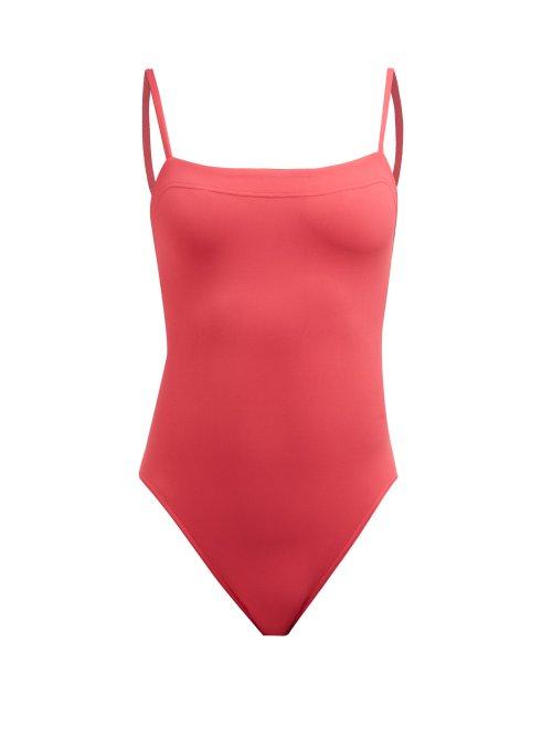 Matchesfashion.com Eres - Les Essentiels Aquarelle Square Neck Swimsuit - Womens - Pink