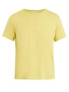 Matchesfashion.com Saint Laurent - Logo Patch Cotton T Shirt - Mens - Yellow