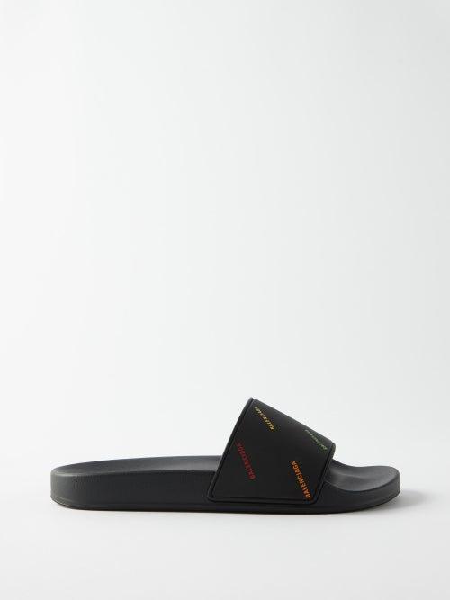 Balenciaga - Pride Logo-print Rubber Slides - Womens - Multi