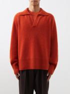 Arch4 - Mr Clifton Gate V-neck Cashmere Polo Sweater - Mens - Orange
