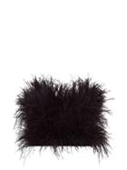 Matchesfashion.com The Attico - Feathered Strapless Cotton Crop Top - Womens - Black