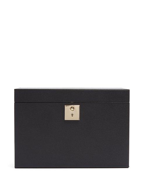 Matchesfashion.com Smythson - Grosvenor Leather Rotary Watch Box - Mens - Black