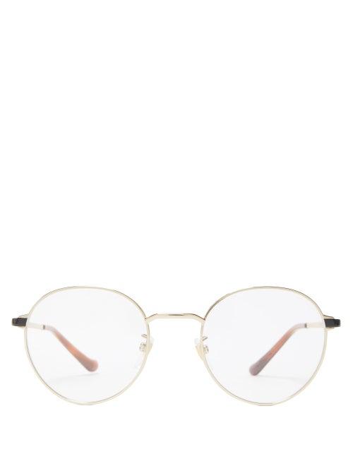 Mens Eyewear Gucci - Round Metal Glasses - Mens - Gold