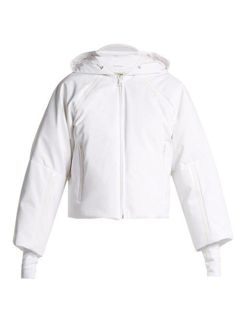 Matchesfashion.com Fendi - Hooded Cropped Sleeve Down Ski Jacket - Womens - White