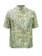 Fendi - Map-print Silk-twill Shirt - Mens - Green Multi