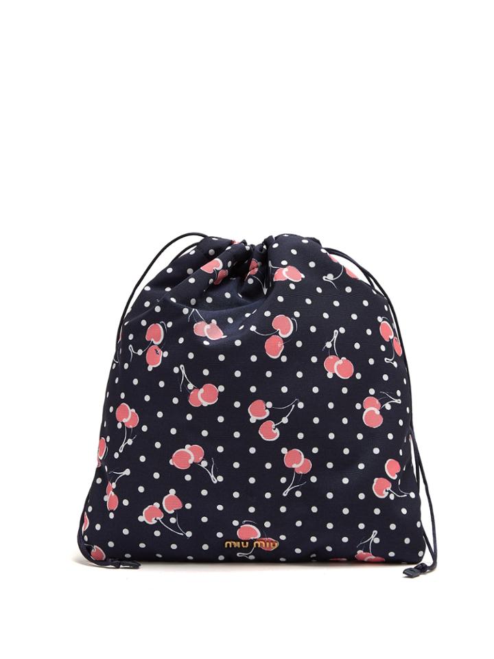 Miu Miu Cherry-print Nylon Pouch