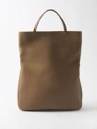 The Row - Everett Grained-leather Tote Bag - Womens - Beige