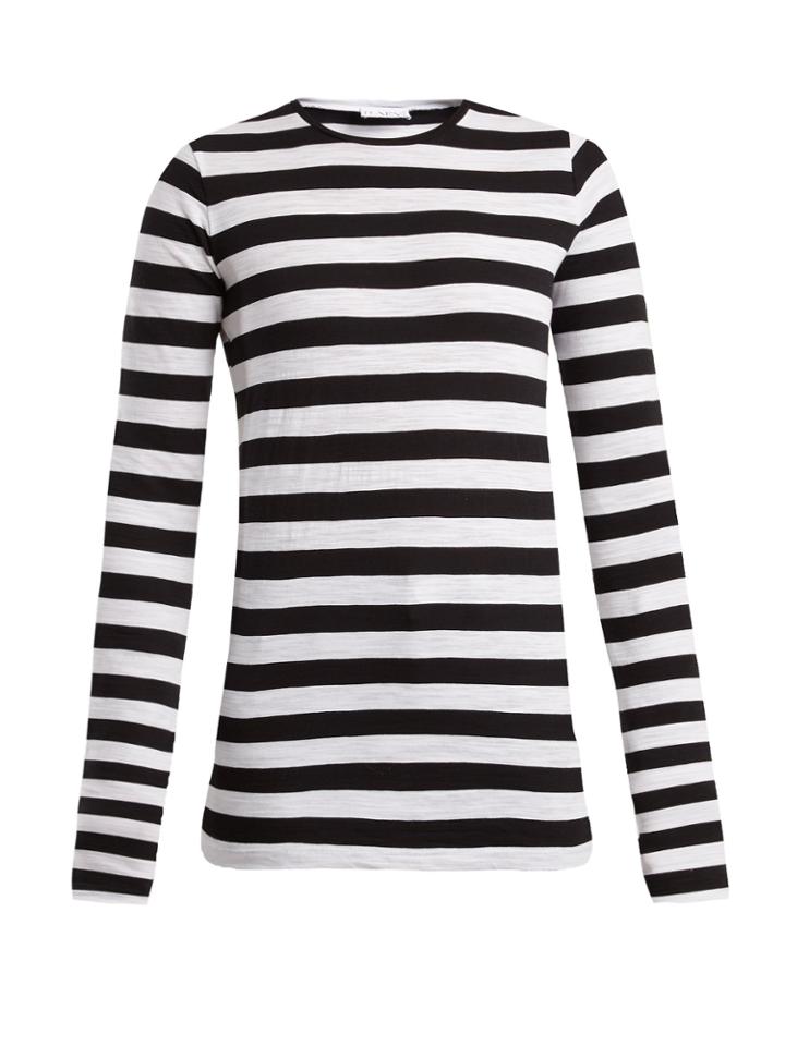 Raey Long-sleeved Striped Slubby Cotton-jersey T-shirt