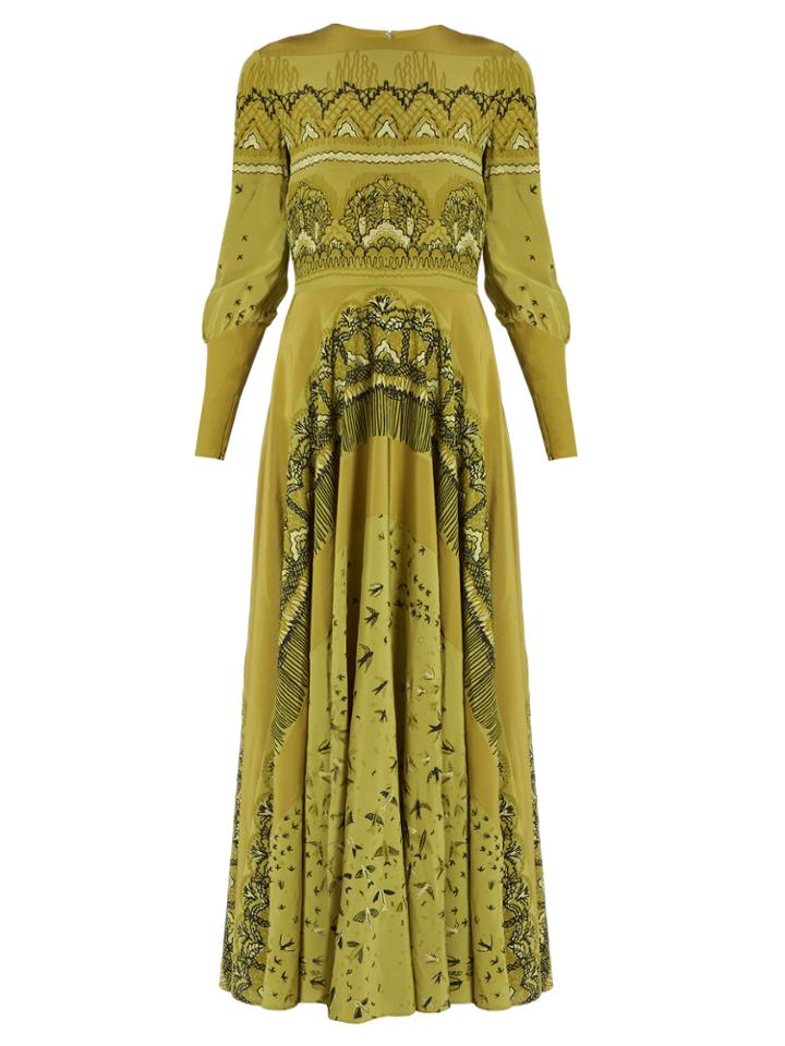 Valentino Swallow Metamorphosis-print Silk Dress