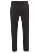Matchesfashion.com Givenchy - Logo-print Wool-twill Slim-leg Trousers - Mens - Black