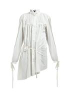 Matchesfashion.com Ann Demeulemeester - Drawstring Tie Cotton Shirt - Womens - White