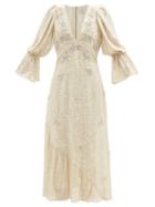 Erdem - Eva Crystal-embroidered Sequinned Dress - Womens - Ivory