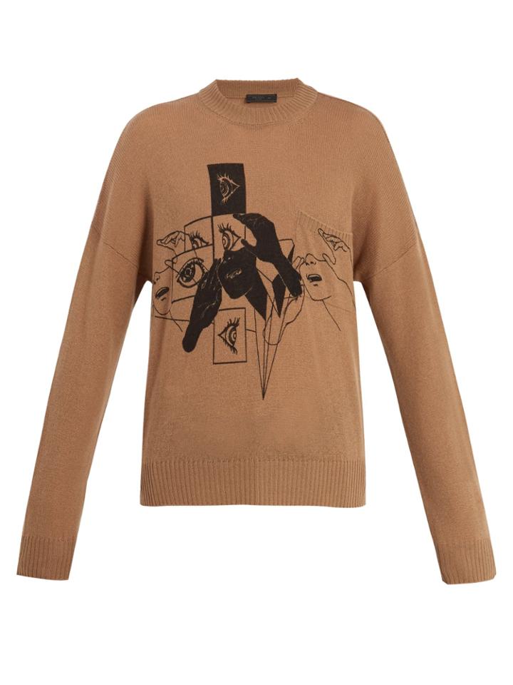 Prada Dna-print Cashmere Sweater