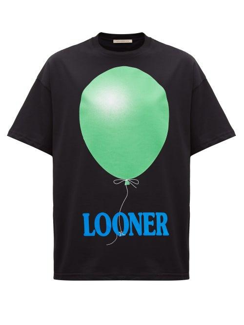 Matchesfashion.com Christopher Kane - Oversized Looner Print Cotton T Shirt - Womens - Black