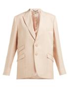 Matchesfashion.com Stella Mccartney - Single Breasted Twill Blazer - Womens - Light Pink