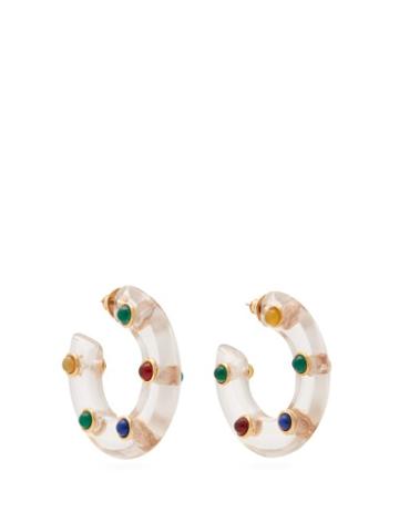 Matchesfashion.com Wai Wai - X Betina De Luca Perspex Hoop Earrings - Womens - Clear