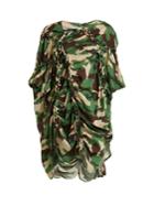 Junya Watanabe Gathered-detail Camouflage-print Woven Dress