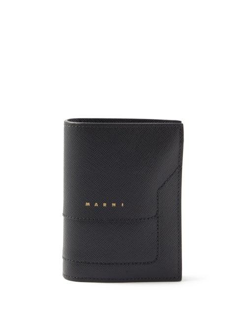 Marni - Bi-fold Saffiano-leather Wallet - Womens - Black