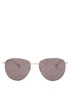 Matchesfashion.com Balenciaga - Logo-print Round Metal Sunglasses - Mens - Grey