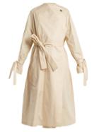 Matchesfashion.com Jw Anderson - Oversized High Neck Tie Waist Cotton Trench Coat - Womens - Cream