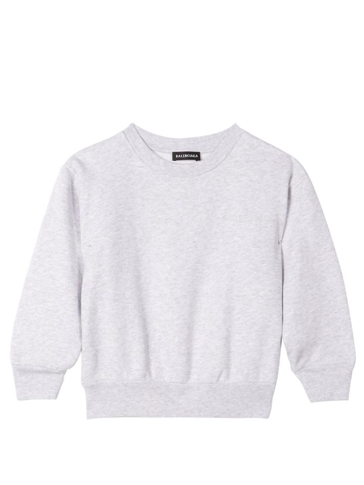 Balenciaga Kids Logo-embroidered Cotton-blend Sweatshirt