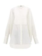 Matchesfashion.com Ann Demeulemeester - Pleated Yoke Striped Cotton Shirt - Womens - Ivory