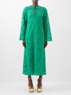 Valentino - Tie-front Guipure-lace Dress - Womens - Green