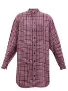 Matchesfashion.com Colville - Longline Checked Poplin Shirt - Womens - Pink Multi