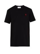 Matchesfashion.com Ami - Embroidered Logo Cotton Jersey T Shirt - Mens - Black