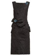 Matchesfashion.com Calvin Klein 205w39nyc - Bow Appliqu Silk Taffeta Dress - Womens - Black